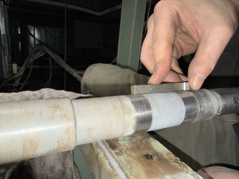 東京都　送風機　メンテナンス実績 主軸摩耗箇所　施工前・施工後